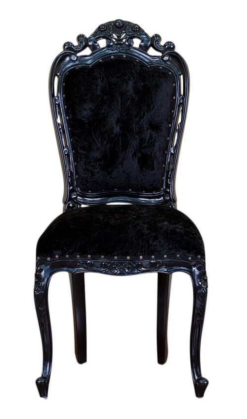 chaise baroque velour noir